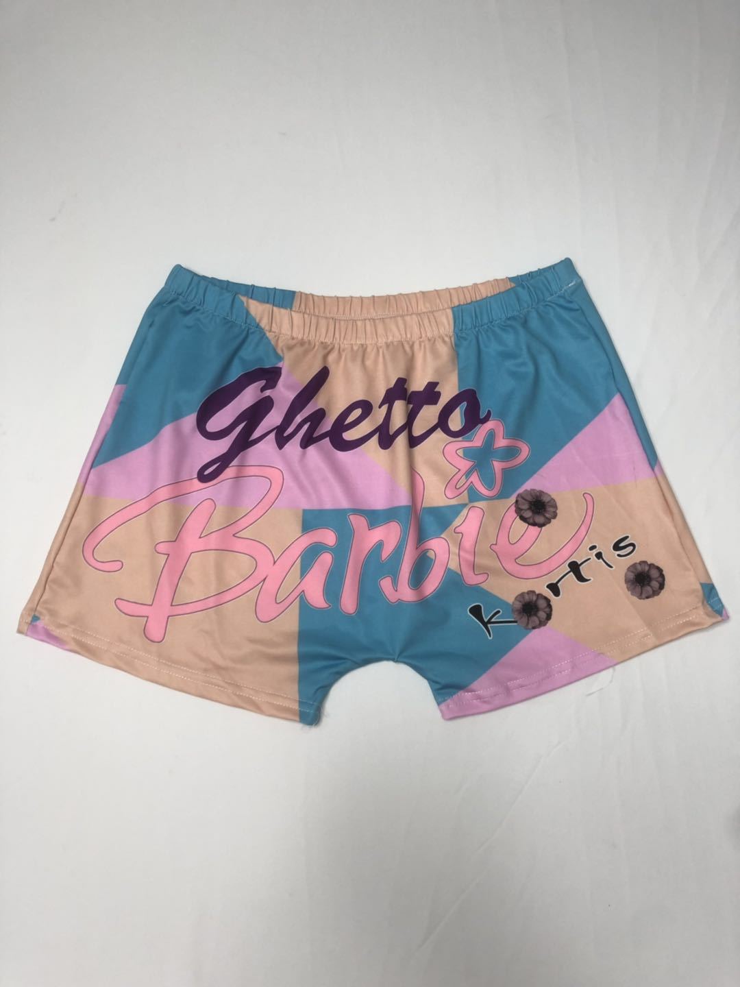 TJ Women's sexy women's tight shorts casual pattern printed shorts yoga pants