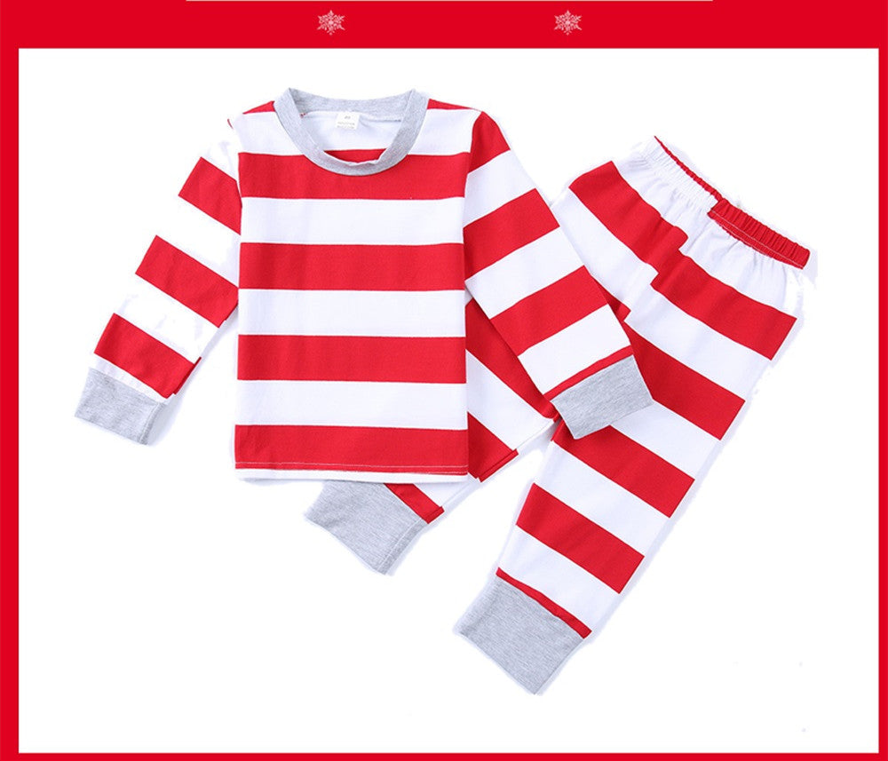 TJ Red Striped Homewear Suit Parent-child Pajamas