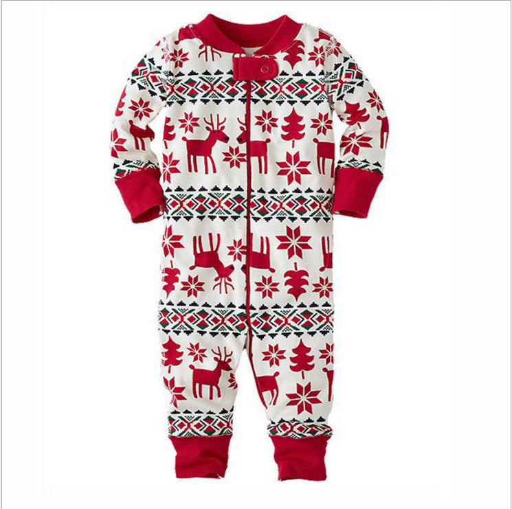TJ Christmas Parent-Child Suit Printing Home Service Pajamas Two-Piece