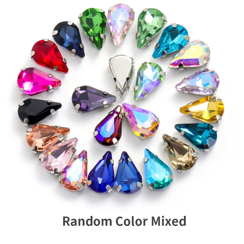 TJ Crystal Drop with Sliver Claw Setting Rhinestones comes with 30Pcs.