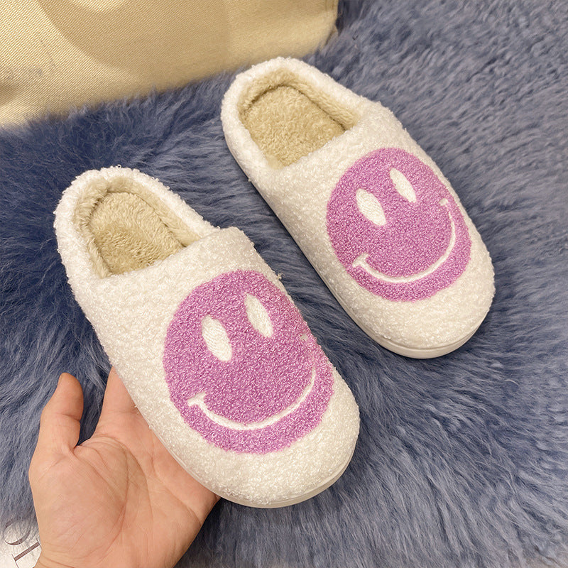 TJ Cute Plush Half-wrapped Heel Non-slip Warm House Slippers