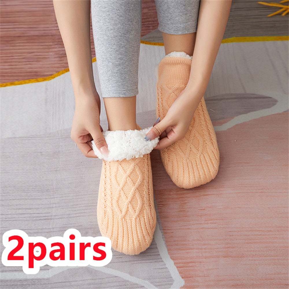 TJ Winter Woolen Socks Women Thicken Warm Home Bedroom Socks Slippers Men Non-slip Foot Warmer Snow Socks Calcetines Mujer