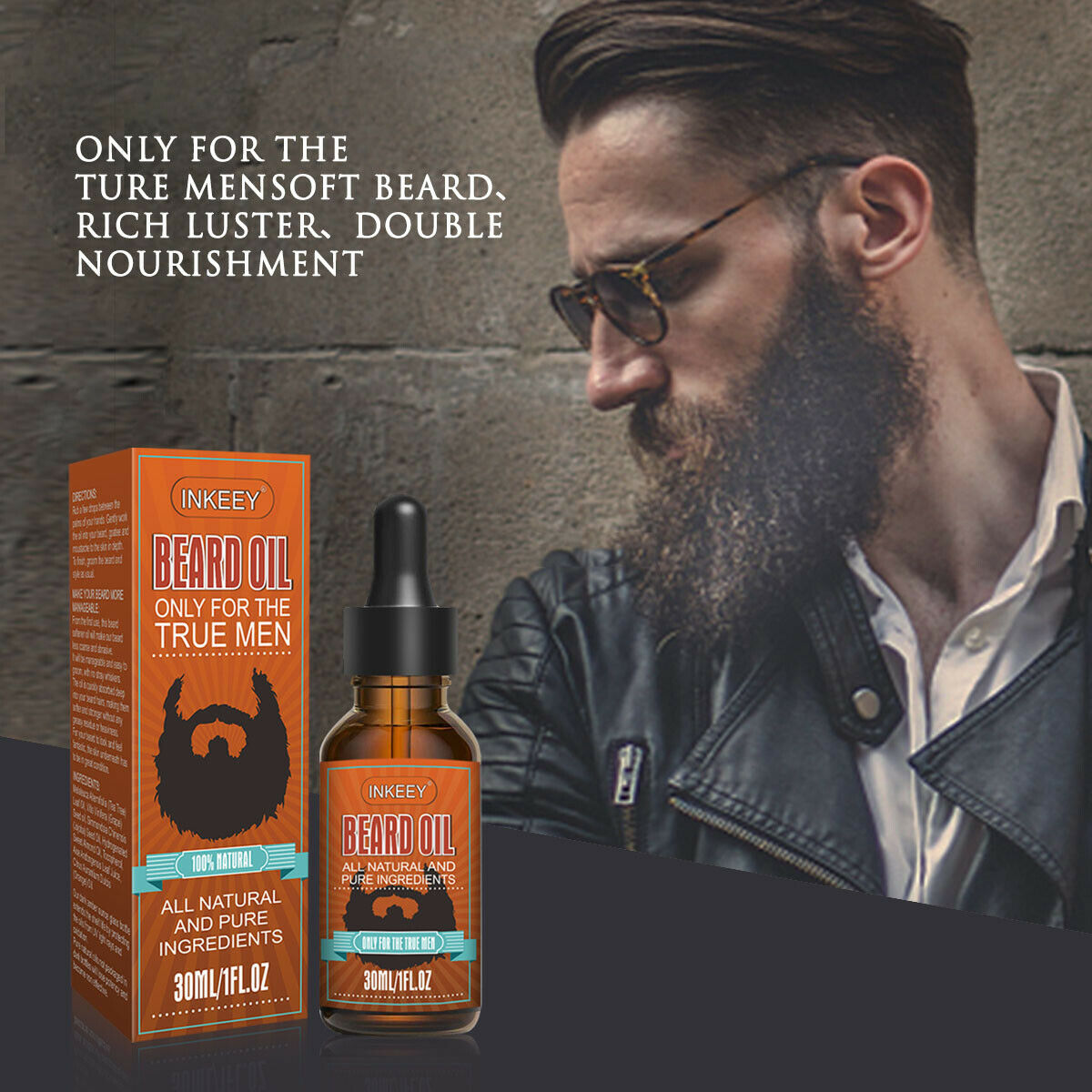 TJ Beard Oil For MEN Hair Growth Oil Serum Mustache Grooming Growing Moisturizer US