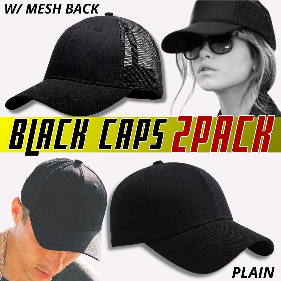 2 Pack TJ Baseball Cap Ball Dad Hat Adjustable Plain Solid Washed Mesh Men Women