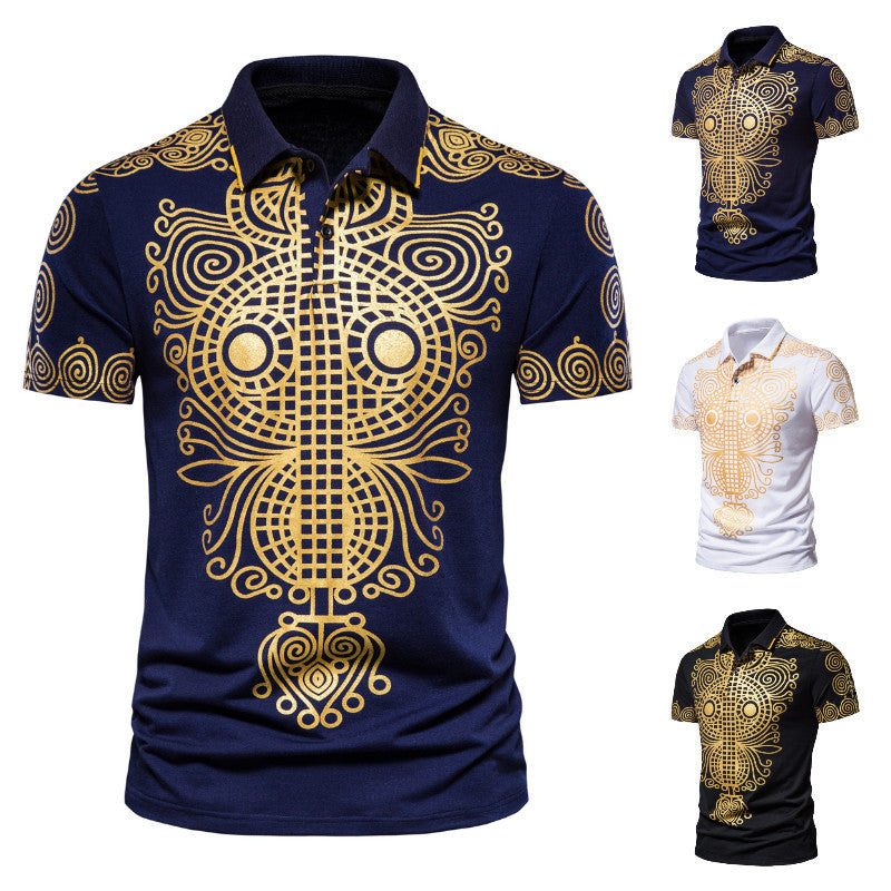 TJ Summer Men Casual Ethnic Short Sleeved