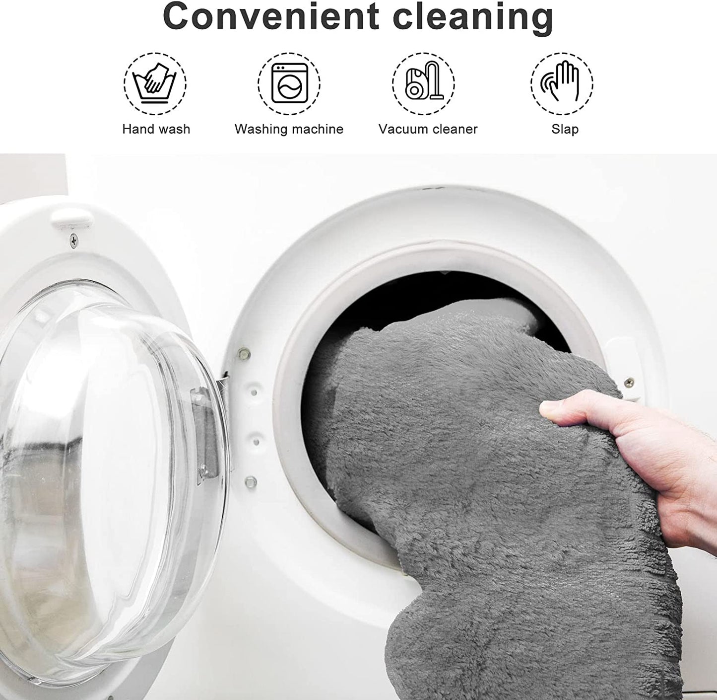 TJ Bean Bag Chair Coverit Was Only A Cover, Not A Full Bean Bag Chair Cushion, Big Round Soft Fluffy PV Velvet Sofa Bed Cover, Living Room Furniture, Lazy Sofa Bed Cover,5ft Light Grey