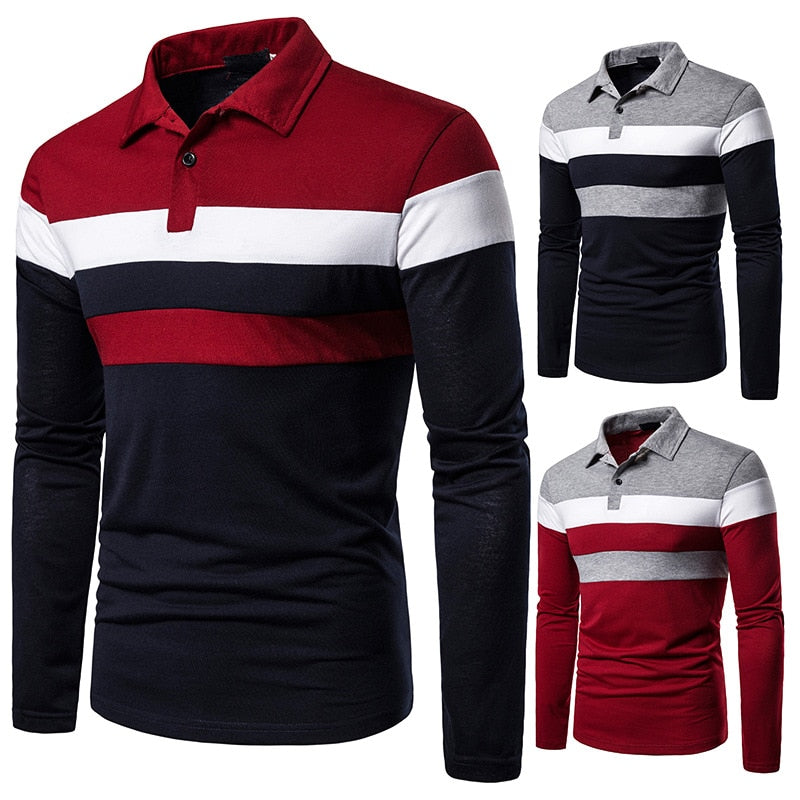 TJ Men's POLO Tri-Color Sweatshirt