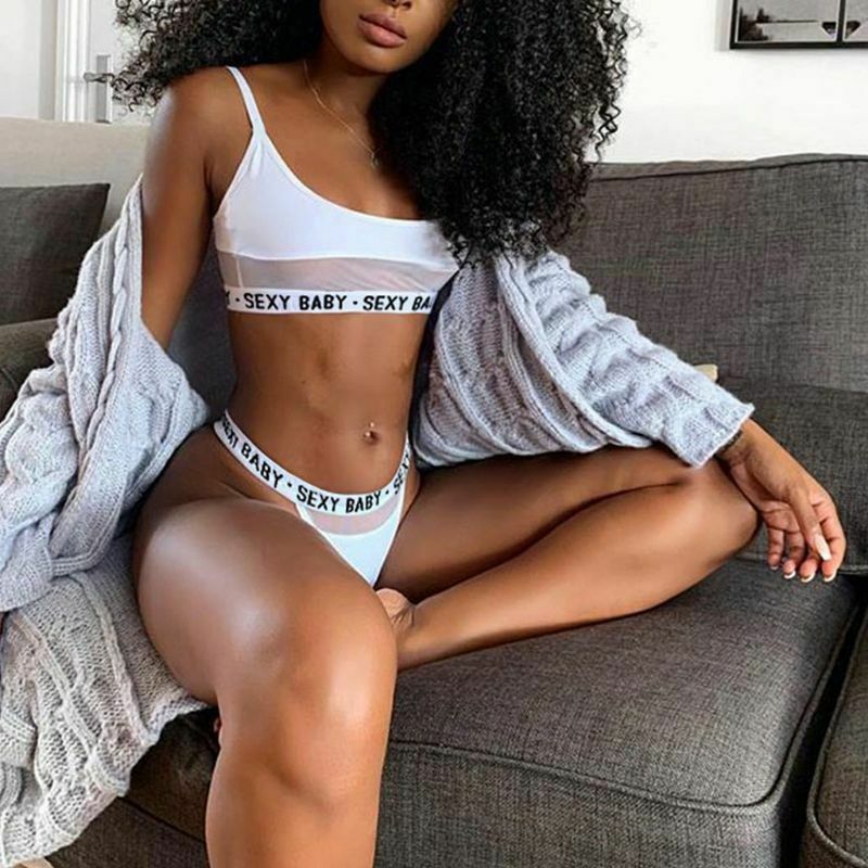 TJ Sexy openwork letters split bikini