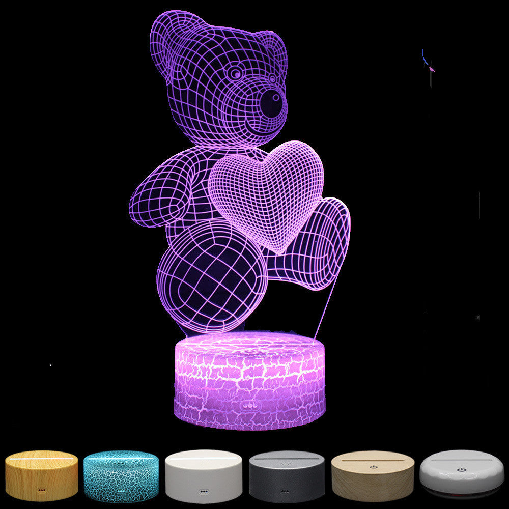 TJ Love Bear Series 3D Light Creative Night Light LED Visual Light