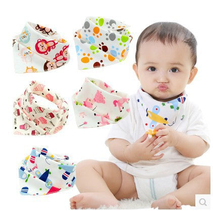 TJ Baby Bibs Waterproof Triangle Cotton Cartoon Child Baberos Bandana Bibs Dribble Bibs Newborn Slabber Absorbent Cloth