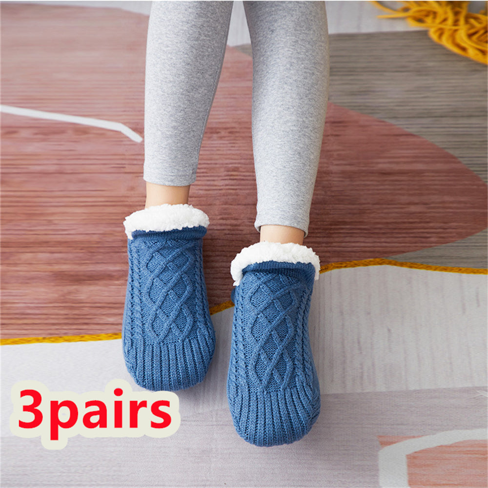 TJ Winter Woolen Socks Women Thicken Warm Home Bedroom Socks Slippers Men Non-slip Foot Warmer Snow Socks Calcetines Mujer