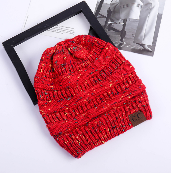 TJ High Bun Ponytail Beanie Hat Chunky Soft Stretch Cable Knit Warm Fuzzy Lined Skull Beanie Acrylic Hats Men And Women