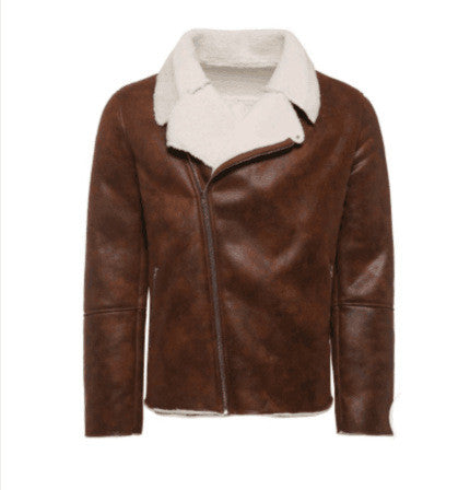 TJ Faux Fur Collar Faux Leather Jacket