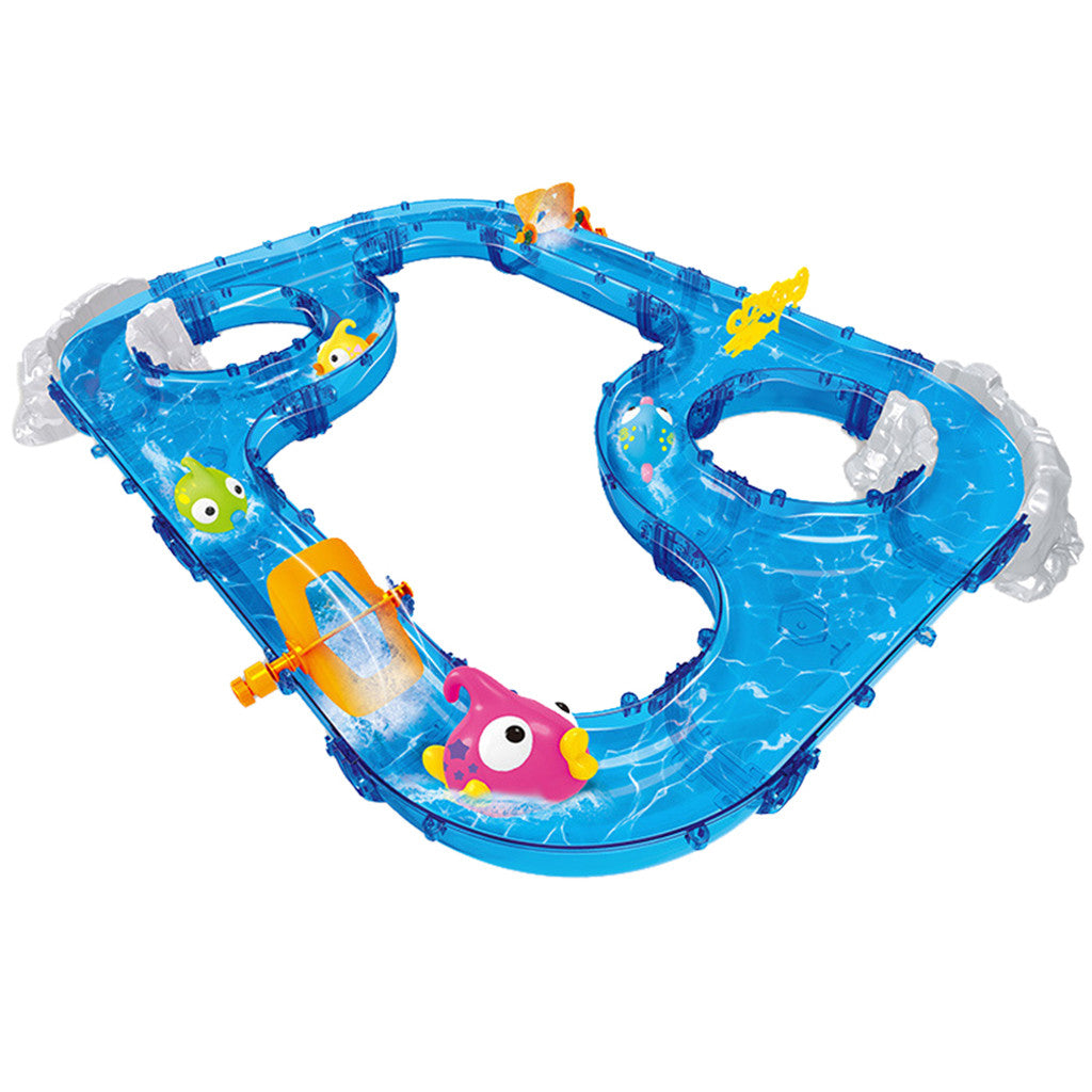 TJ DIY Assembly Track Fishing Game Waterway Park Floating Bath Water Toys