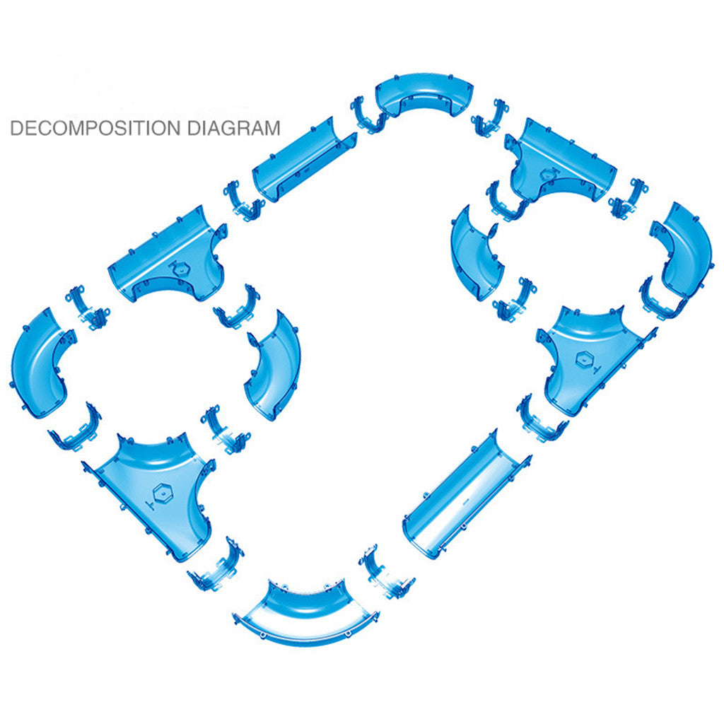 TJ DIY Assembly Track Fishing Game Waterway Park Floating Bath Water Toys