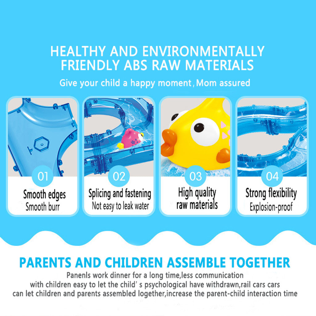 TJ DIY Assembly Track Fishing Game Waterway Park Floating Bath Water Toys