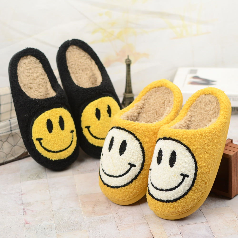 TJ Cute Plush Half-wrapped Heel Non-slip Warm House Slippers