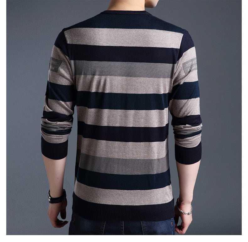 TJ Men'S Long-Sleeved T-Shirts Men'S Bottoming Shirt Casual Round Neck