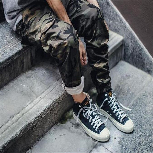 TJ Men Fashion Streetwear Pants Mens Jogger Camo Harem Pants Street Style Youth Casual Camouflage Slim Fit Ankle Trousers Male
