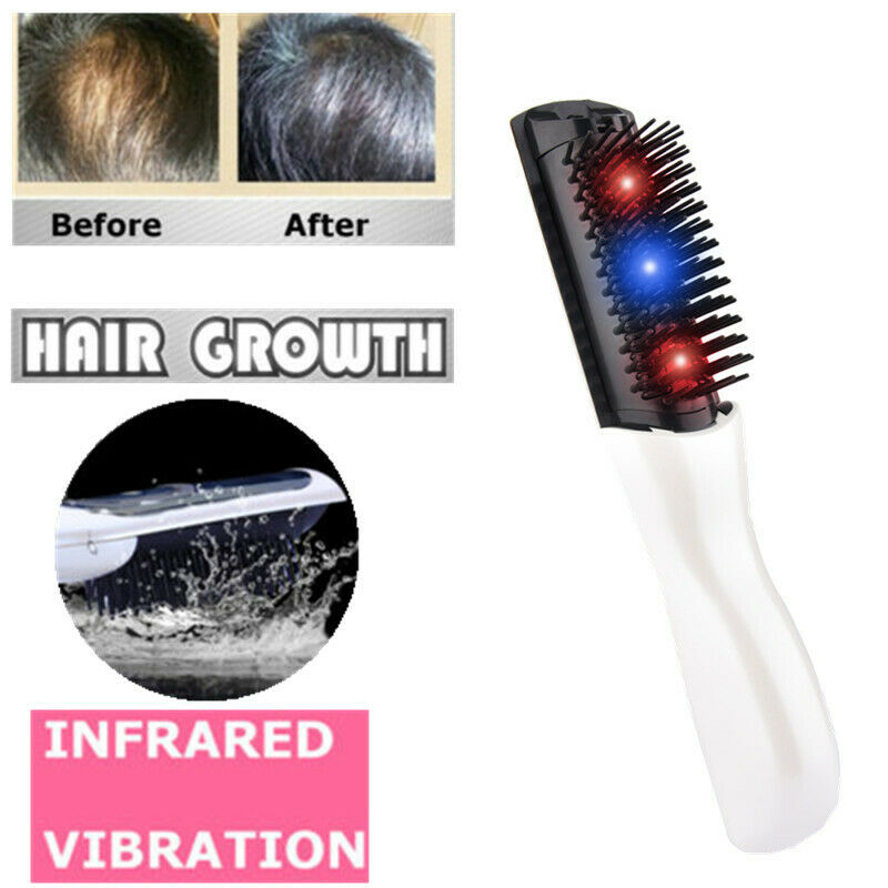 TJ Electric Laser Infrared Anti Hair Loss Comb Vibration Scalp Massager Hair Brush Hair Scalp Massage Comb Hairbrush Bristle Nylon Women Wet Dry Curly Detangle Hair Brush Salon Hairdressing