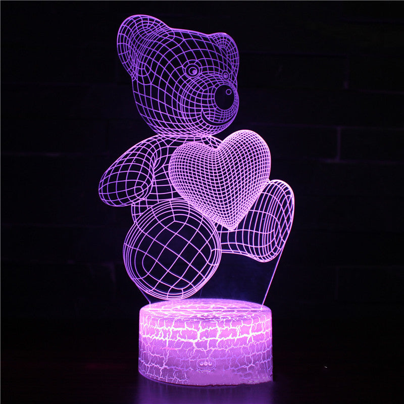TJ Love Bear Series 3D Light Creative Night Light LED Visual Light