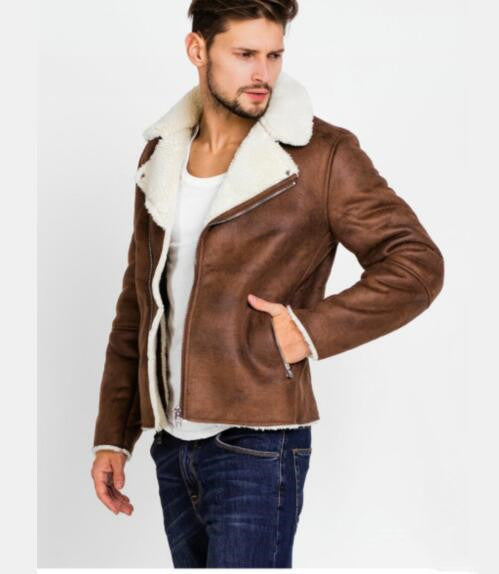 TJ Faux Fur Collar Faux Leather Jacket