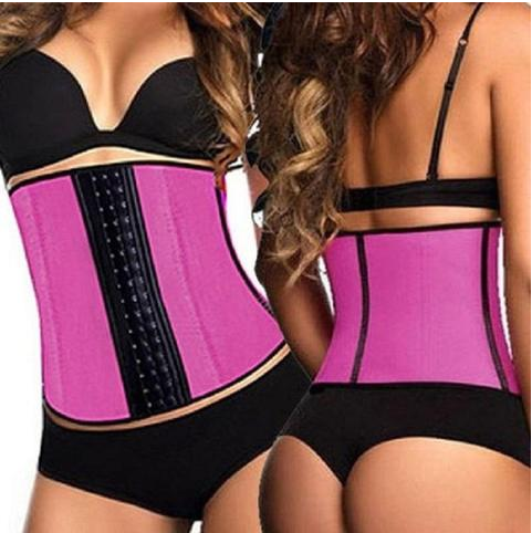 TJ Steel Bone Latex Waist Trainer Shapewear Slimming Belt Waist Cincher Body Shaper Girdle Workout Tummy Control Corset For Women