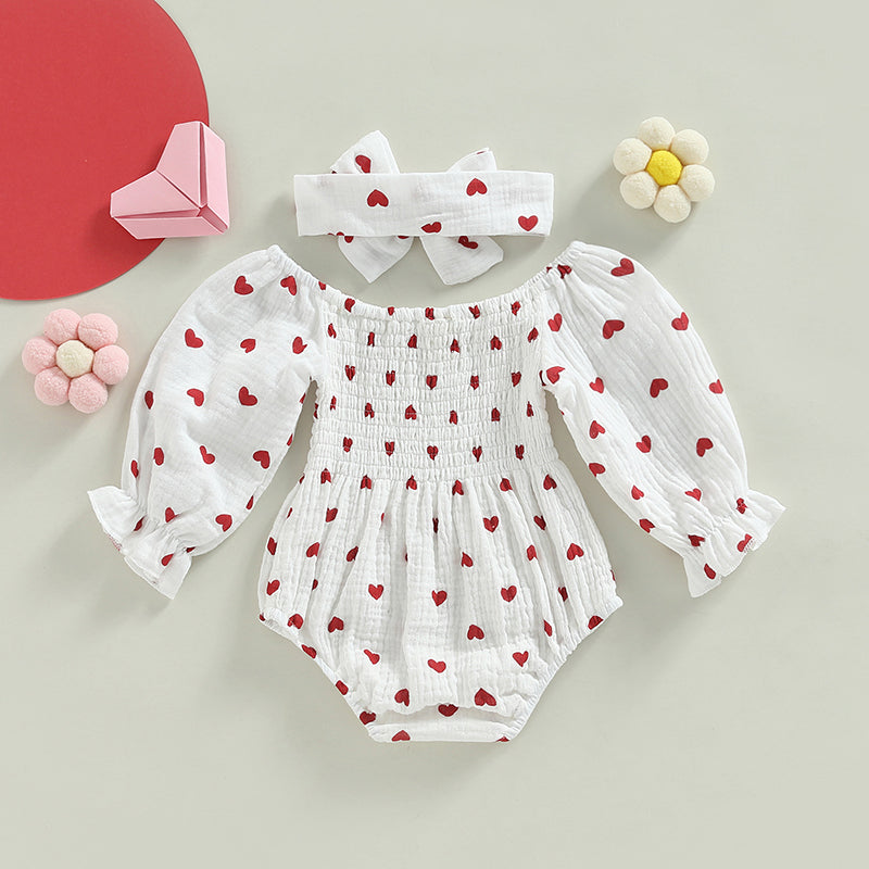 TJ Valentine's Day Love Print Romper