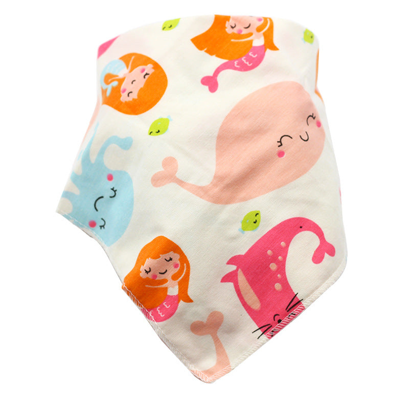 TJ Baby Bibs Waterproof Triangle Cotton Cartoon Child Baberos Bandana Bibs Dribble Bibs Newborn Slabber Absorbent Cloth