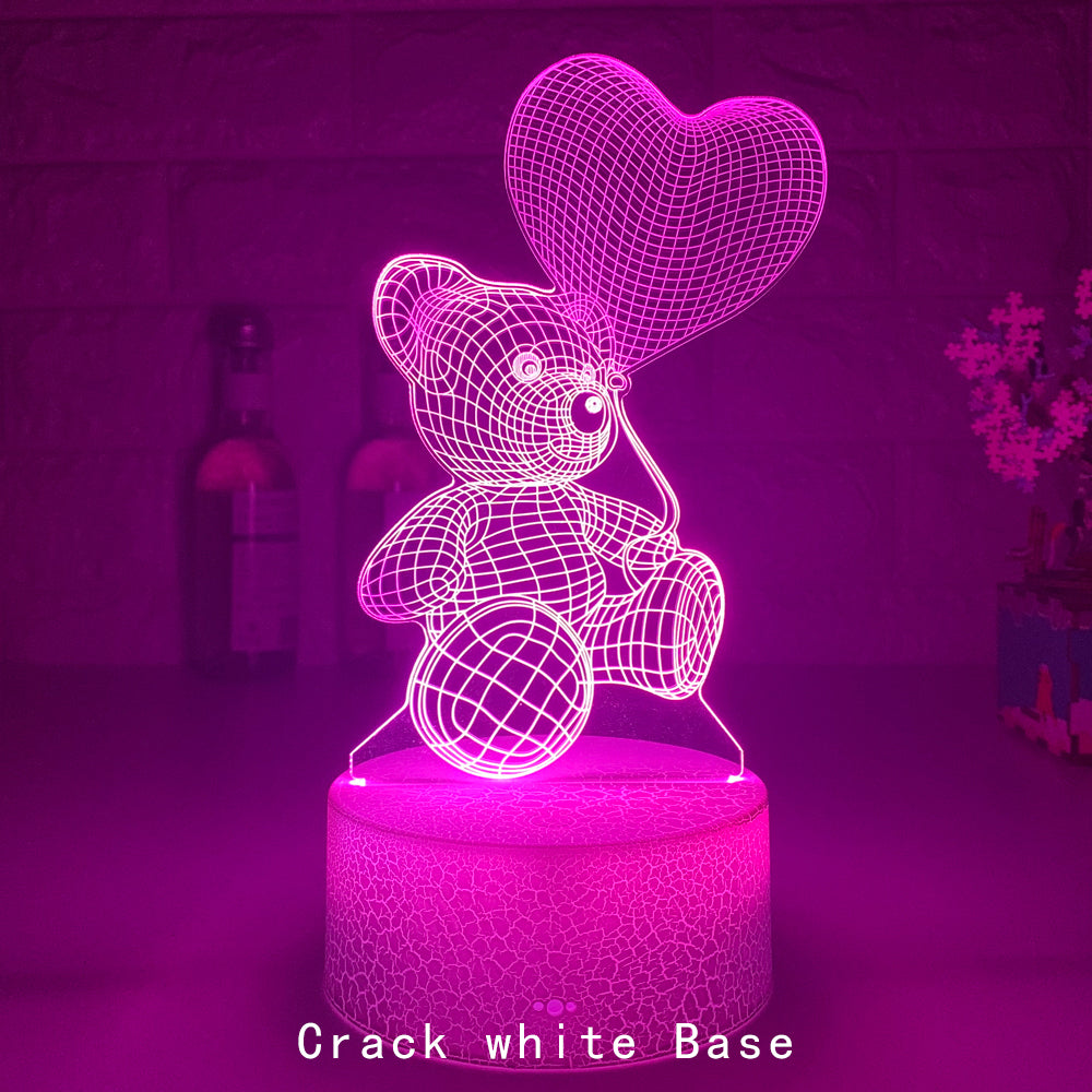 TJ Love Bear Series 3D Light Creative Night Light LED Visual Light
