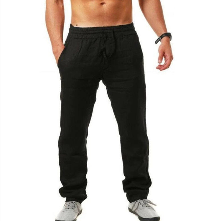 TJ Hip Hop Breathable Cotton Linen Loose Casual Sports Pants