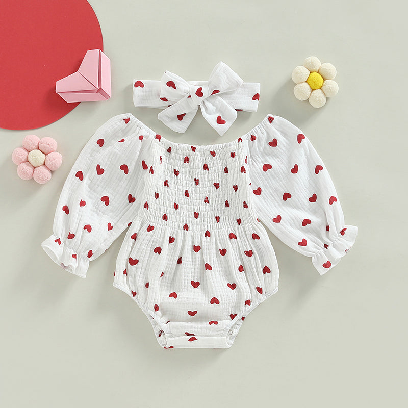 TJ Valentine's Day Love Print Romper