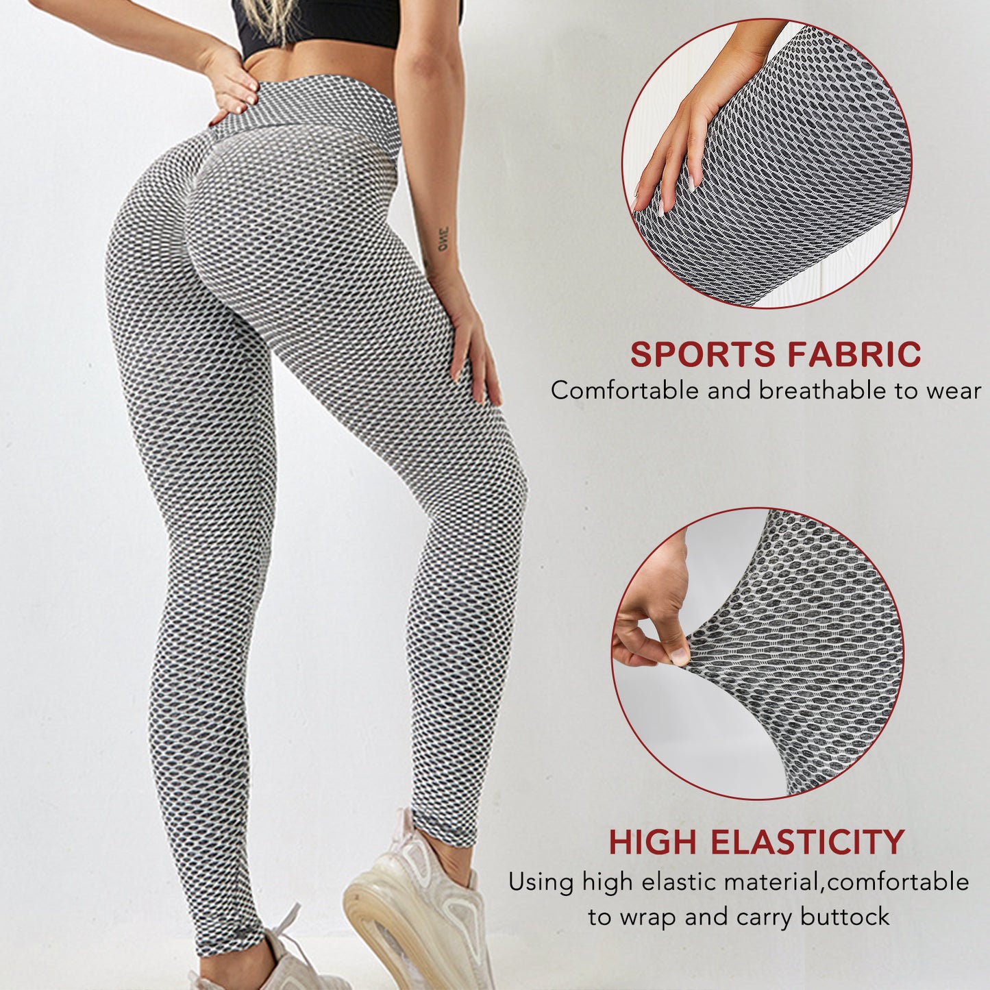 TJ TIK Tok Leggings Women Butt Lifting Workout Tights Plus Size Sports High Waist Yoga Pants