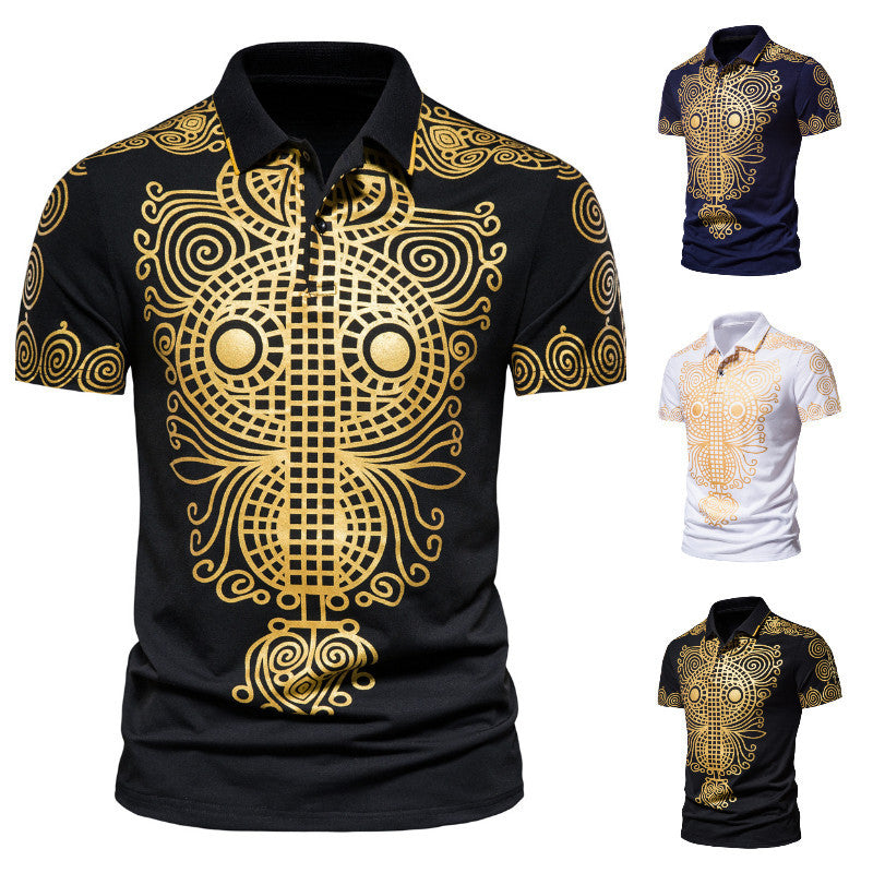TJ Summer Men Casual Ethnic Short Sleeved
