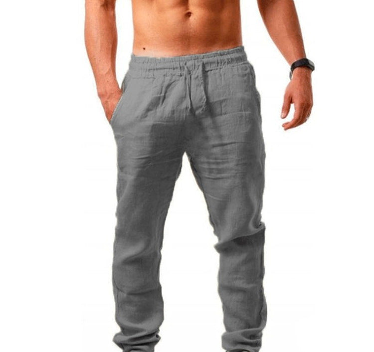 TJ Hip Hop Breathable Cotton Linen Loose Casual Sports Pants