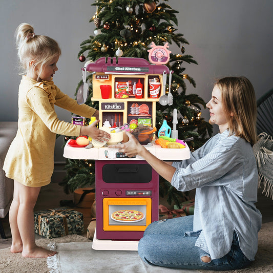 TJ Role Play Kids Kitchen Playset With Real Cooking Spray And Water Boiling Sounds