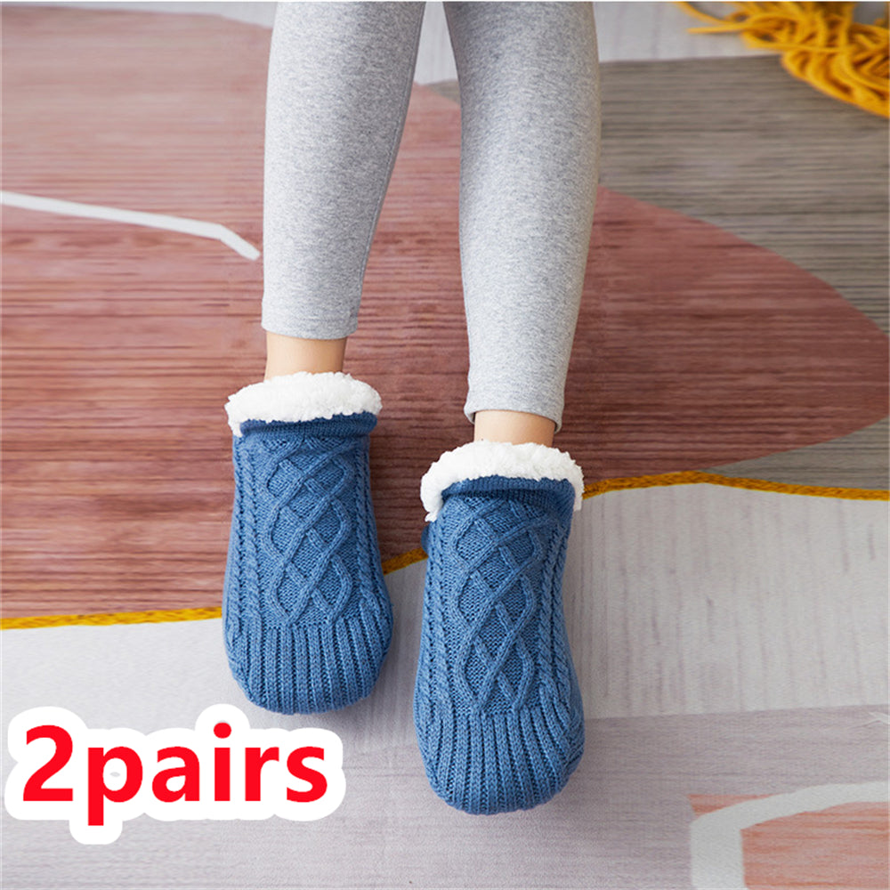 TJ Winter Woolen Socks Women Thicken Warm Home Bedroom Socks Slippers Men Non-slip Foot Warmer Snow Socks Calcetines Mujer