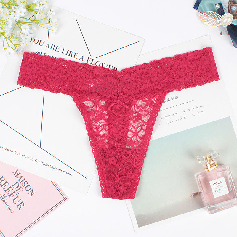 TJ European And American Lace Sexy Temptation Ladies Transparent T Pants