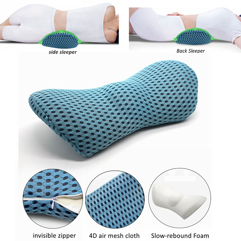 TJ Lumbar Support Pillow For Side Sleepers Pregnancy Relieve Hip Coccyx Sciatica Pain Machine Chair Back Cushion Waist Car Seat