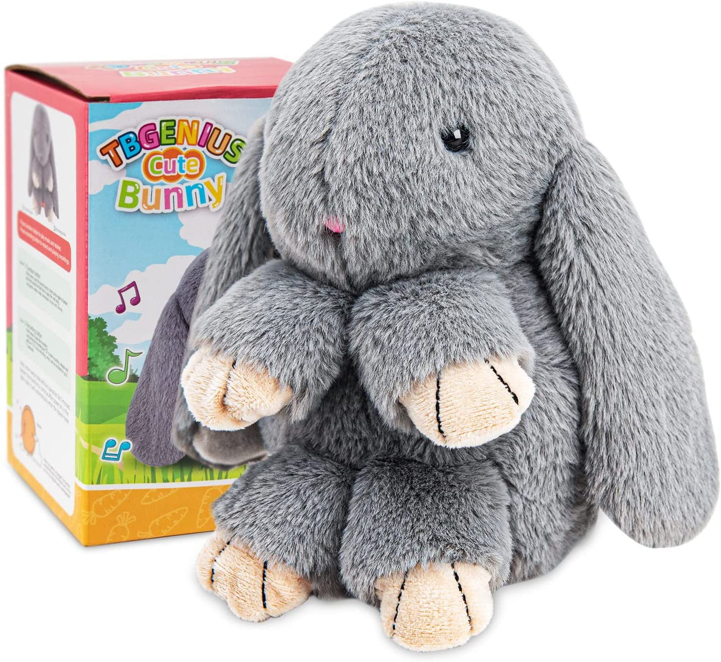 TJ Talking Bunny Toys For Kids, Repeats What You Say, Interactive Stuffed Plush Animal Talking Toy, Singing, Dancing And Shaking For Girls Boys