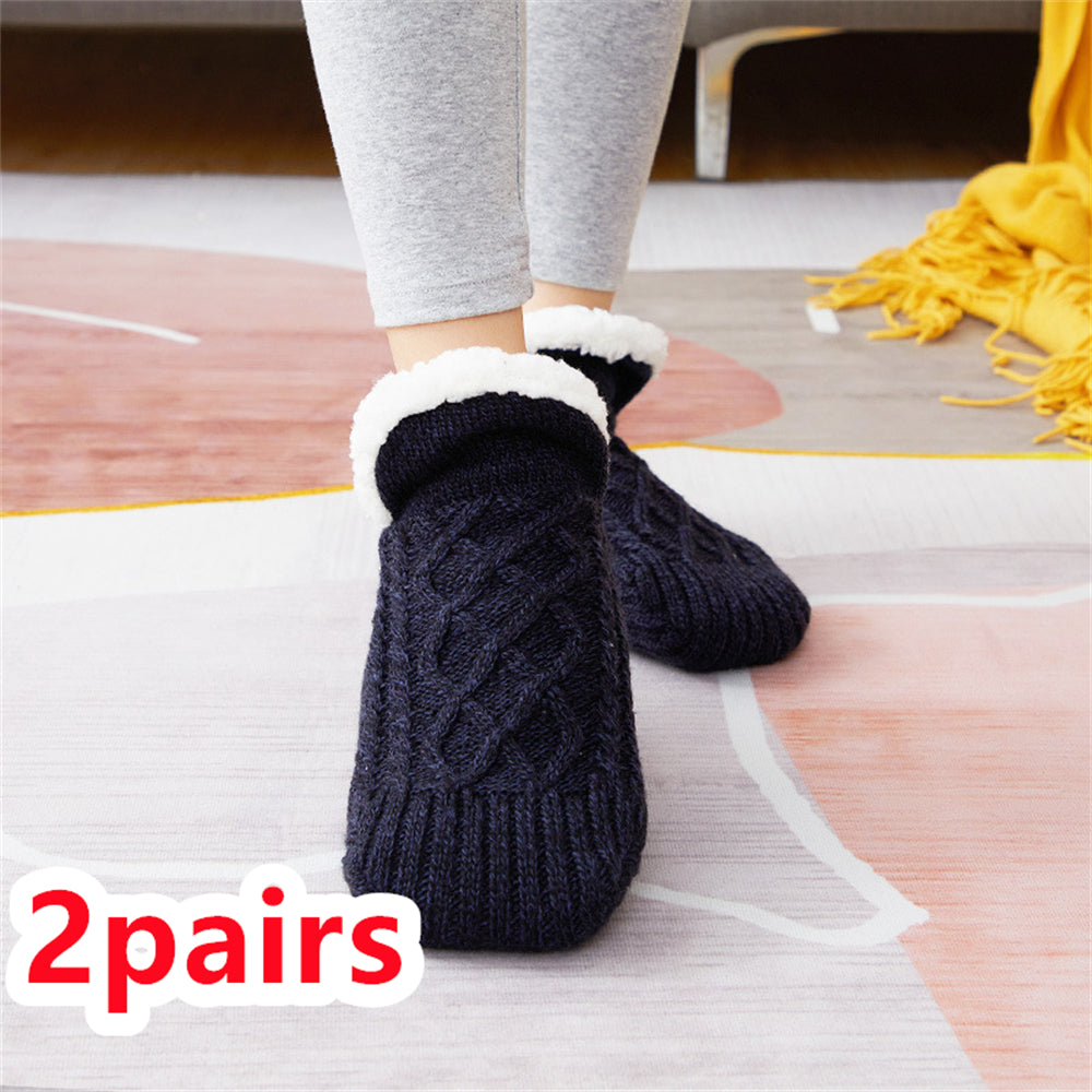TJ Winter Woolen Socks Women Thicken Warm Home Bedroom Socks Slippers Men Non-slip Foot Warmer Snow Socks Calcetines Mujer