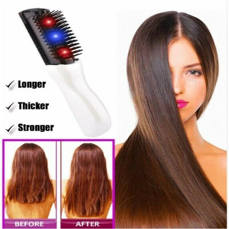 TJ Electric Laser Infrared Anti Hair Loss Comb Vibration Scalp Massager Hair Brush Hair Scalp Massage Comb Hairbrush Bristle Nylon Women Wet Dry Curly Detangle Hair Brush Salon Hairdressing