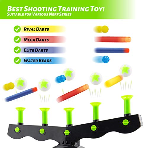 TJ Shooting Targets for Nerf Guns Shooting Game Glow in The Dark Floating Ball Target Practice Toys for Kids Boys Hover Shot 1 Blaster Toy Gun 10 Soft Foam Balls 3 Darts Gift,Amazon Platform Banned