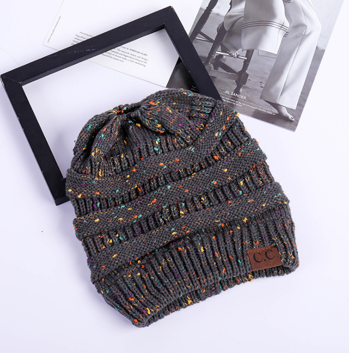 TJ High Bun Ponytail Beanie Hat Chunky Soft Stretch Cable Knit Warm Fuzzy Lined Skull Beanie Acrylic Hats Men And Women