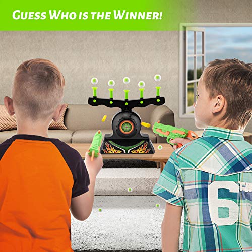 TJ Shooting Targets for Nerf Guns Shooting Game Glow in The Dark Floating Ball Target Practice Toys for Kids Boys Hover Shot 1 Blaster Toy Gun 10 Soft Foam Balls 3 Darts Gift,Amazon Platform Banned