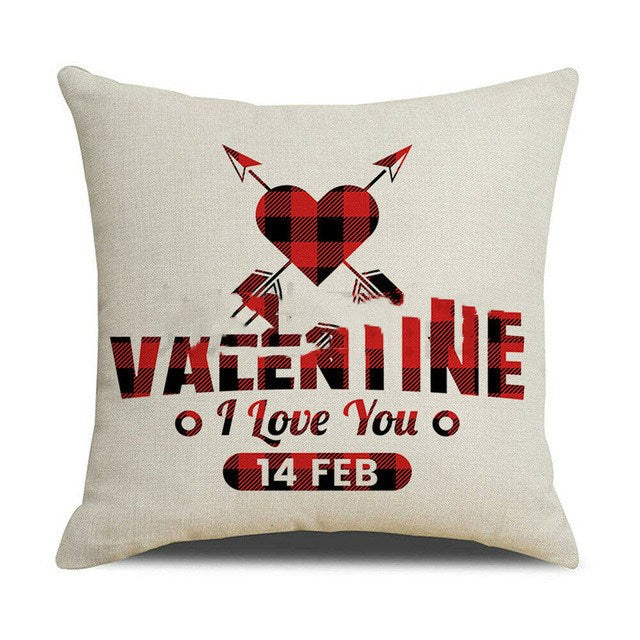 TJ Valentines Day red pillowcase cushion cover