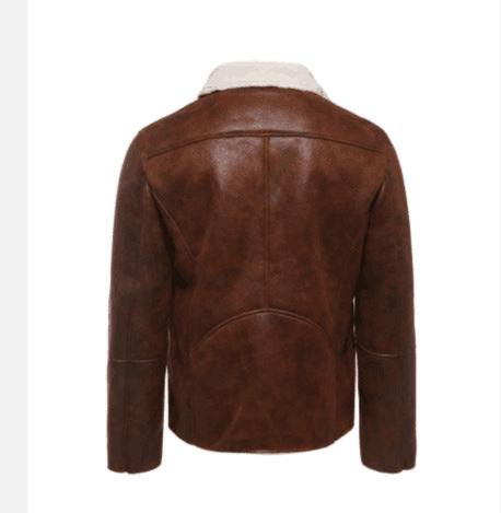 TJ Faux Fur Collar Faux Leather Jacket