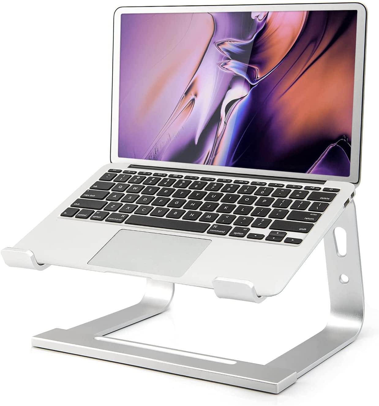 TJ Laptop Stand, Computer Stand for Laptop, Aluminium Laptop Riser, Ergonomic Laptop Holder Compatible with MacBook Air Pro, Dell XPS, More 10-17 Inch Laptops Work from Home, Amazon Platform Banned