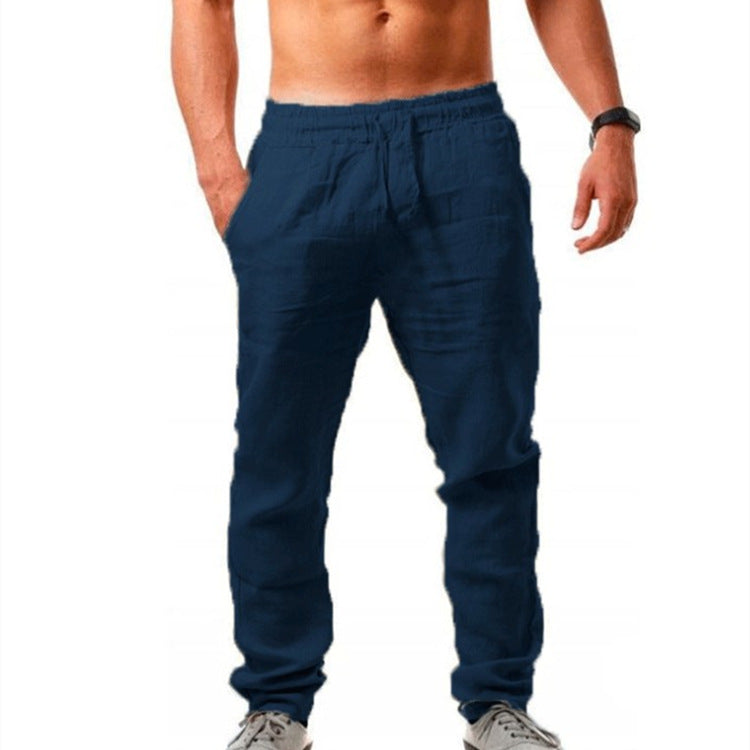 TJ Hip Hop Breathable Cotton Linen Loose Casual Sports Pants