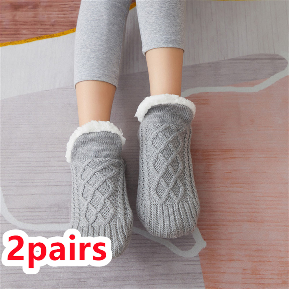 TJ Winter Woolen Socks Women Thicken Warm Home Bedroom Socks Slippers Men Non-slip Foot Warmer Snow Socks Calcetines Mujer